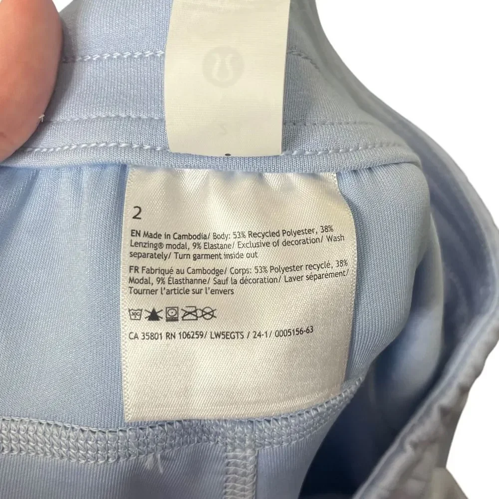 Lululemon Softstreme High Rise Pant Regular Women's 2 Blue‎ Linen Travel